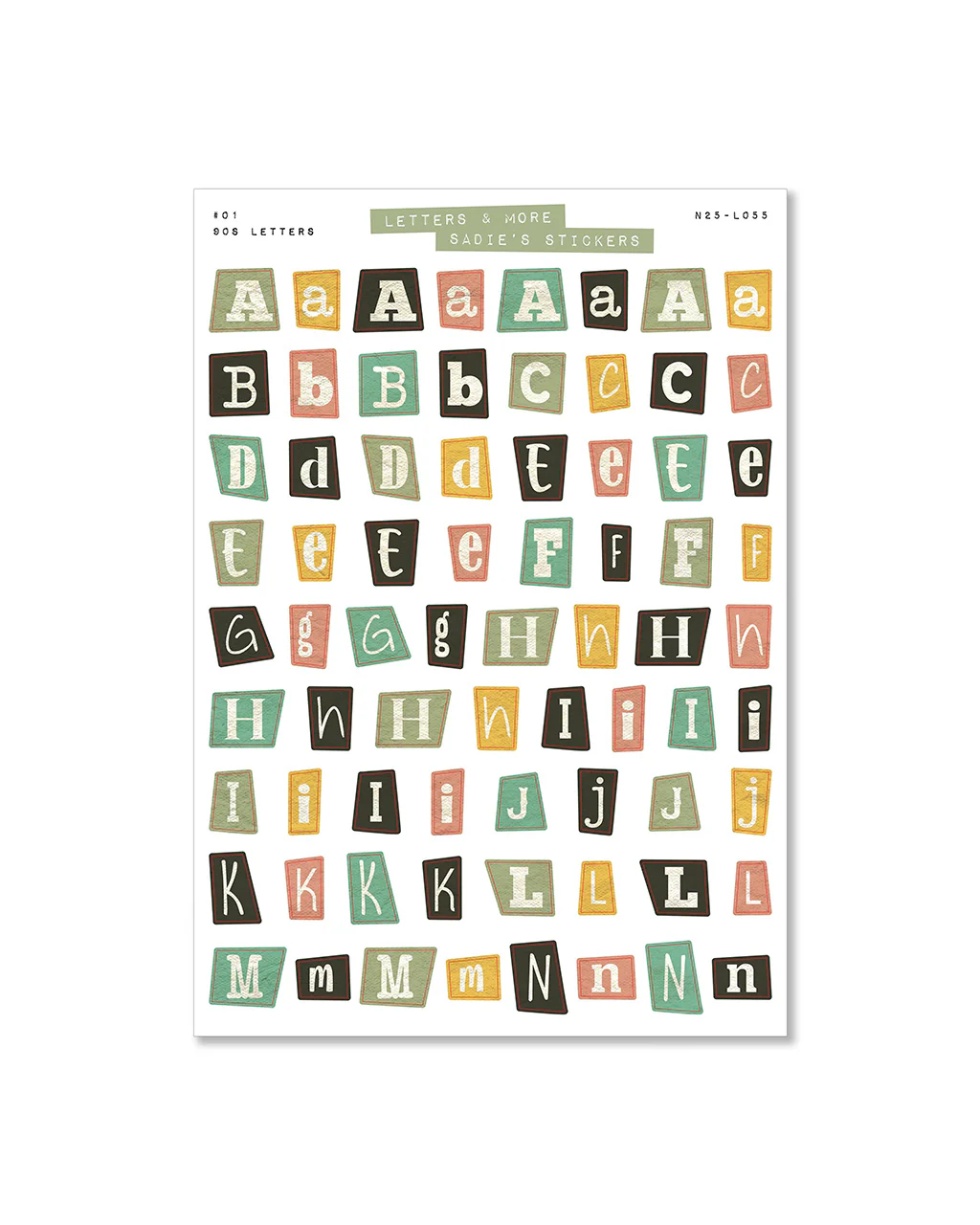 90's Letter Set - Letters & More Sticker Set - Image 2