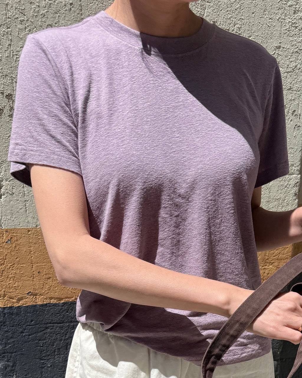Bo Linen Blend Tee - Lavender - Image 3