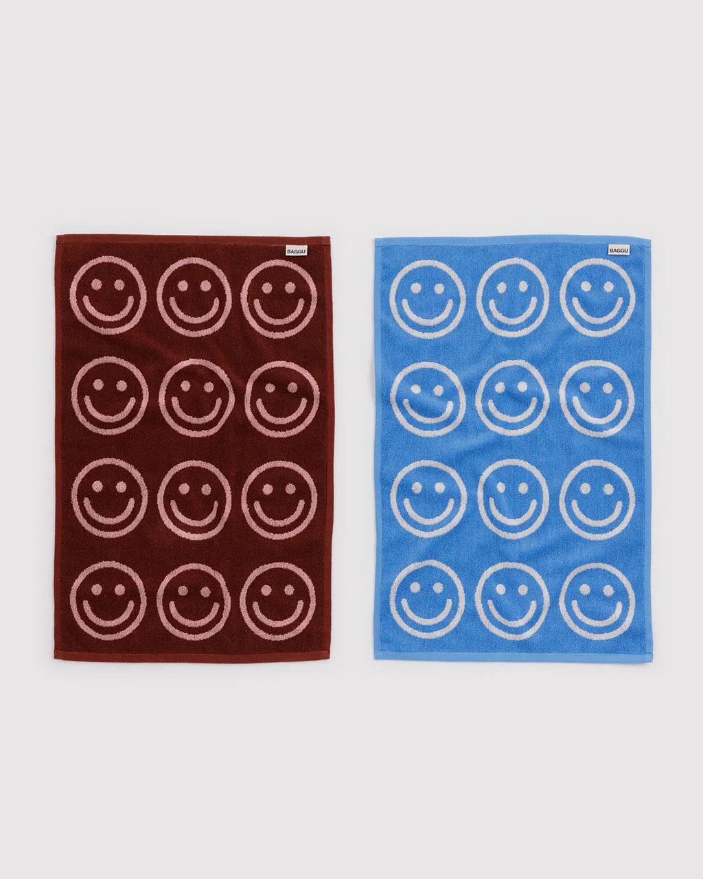 Hand Towel Set Of 2 - Sky Blue And Blush Happy - Image 3