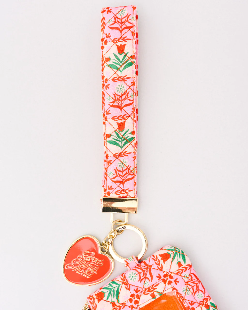 Lanyard Keychain - Pink Tile Floral - Image 4