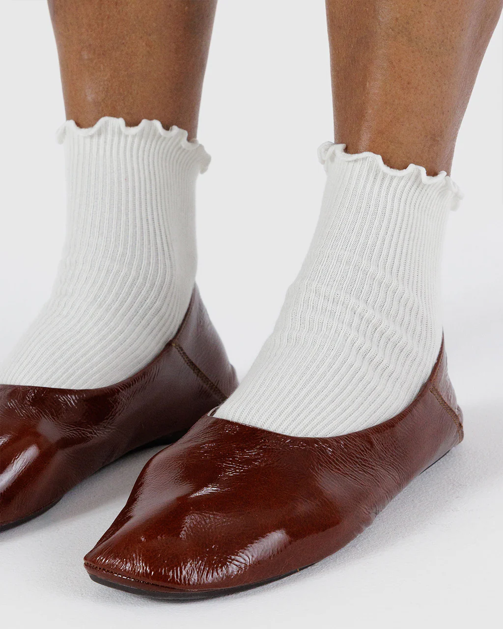 Lettuce Edge Sock Set Of 2 - White - Image 2