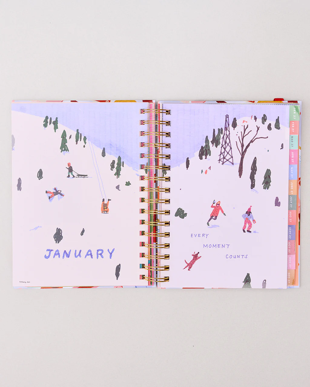 Medium 17-Month Academic Planner - Pink Tile Floral - Image 17