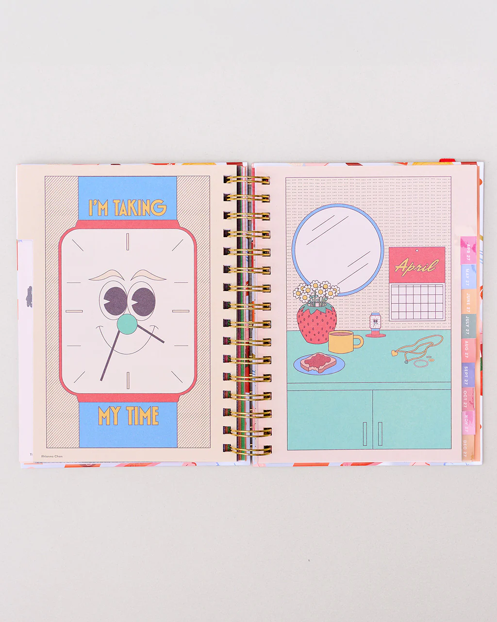 Medium 17-Month Academic Planner - Pink Tile Floral - Image 18