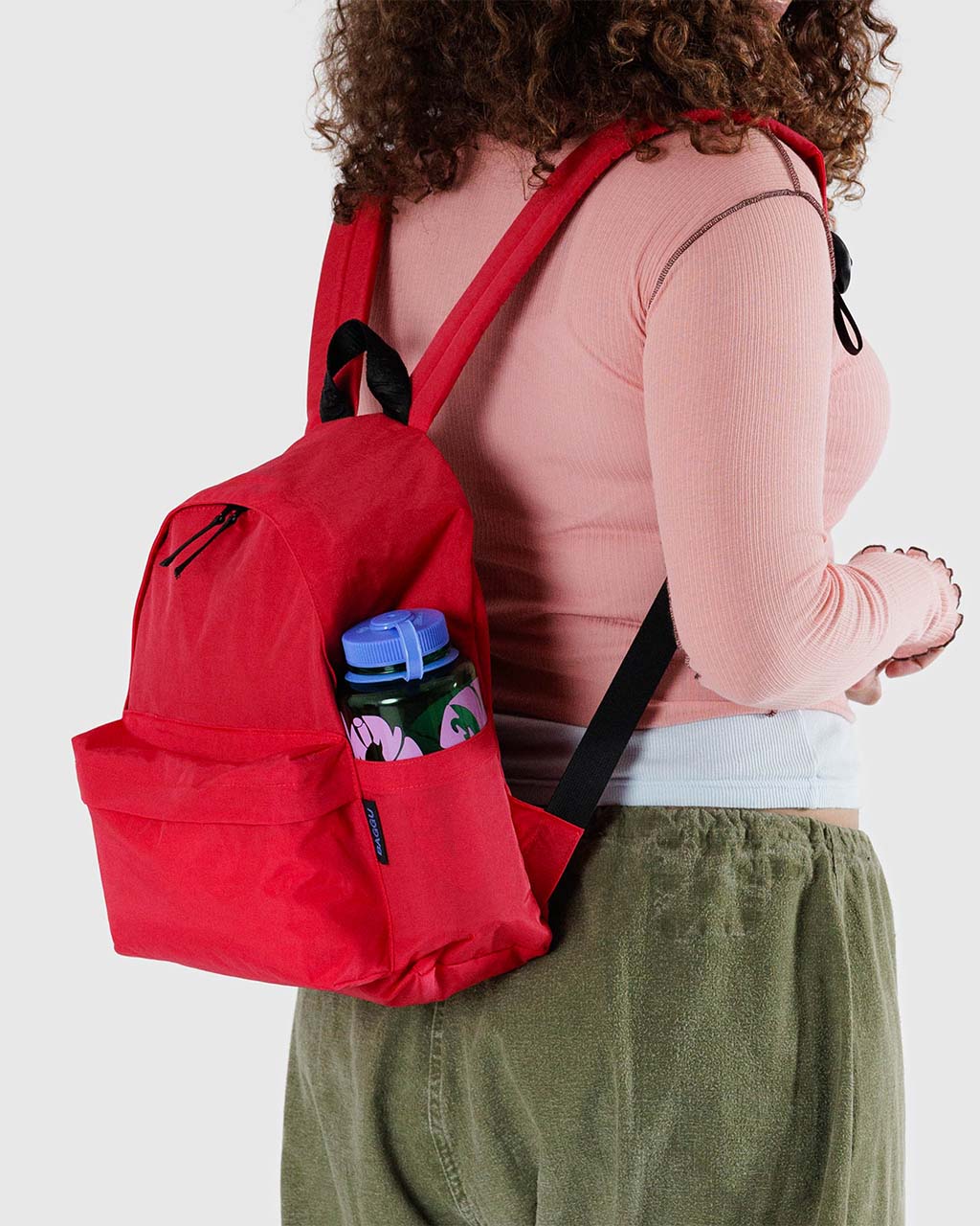 Medium Nylon Backpack - Candy Apple - Image 2