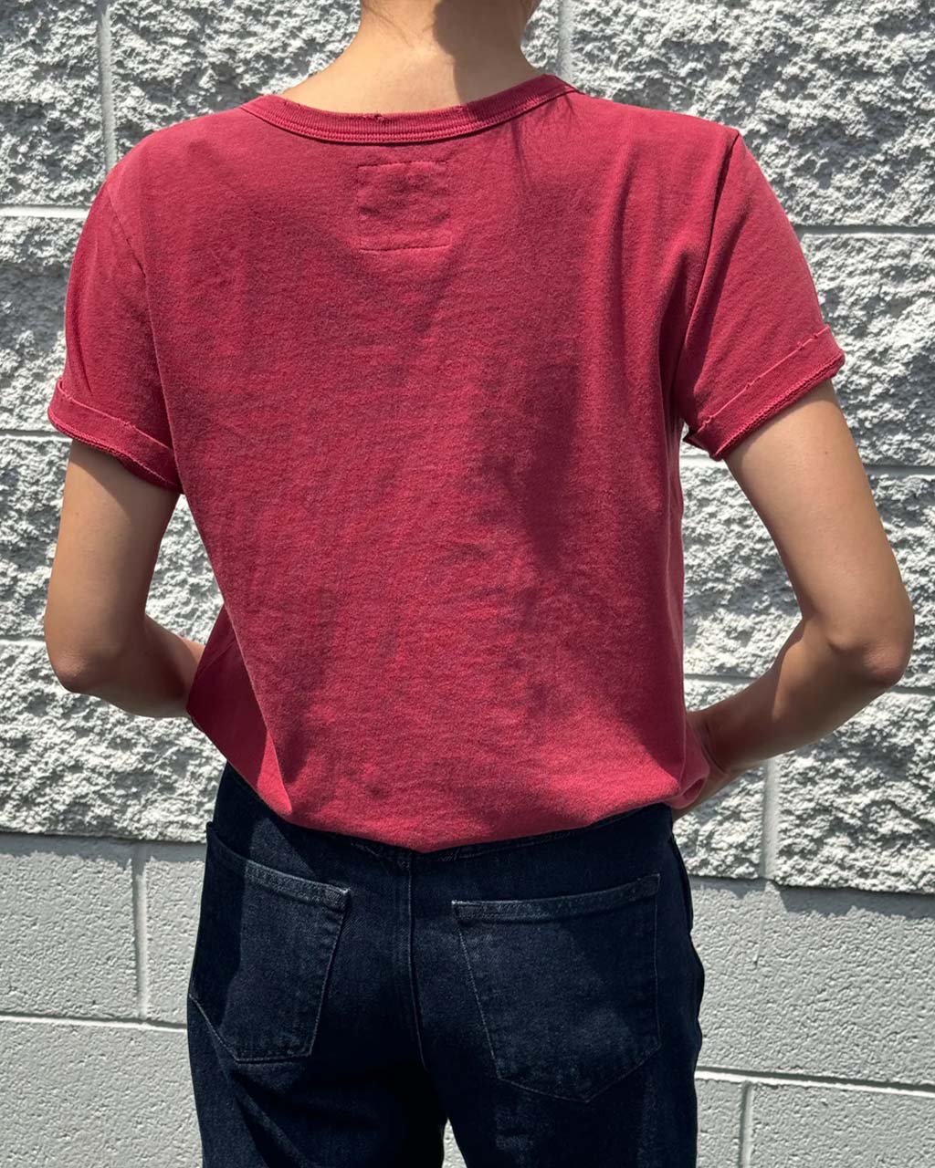Organic Cotton Vintage Boy Tee - Crayon Red - Image 2