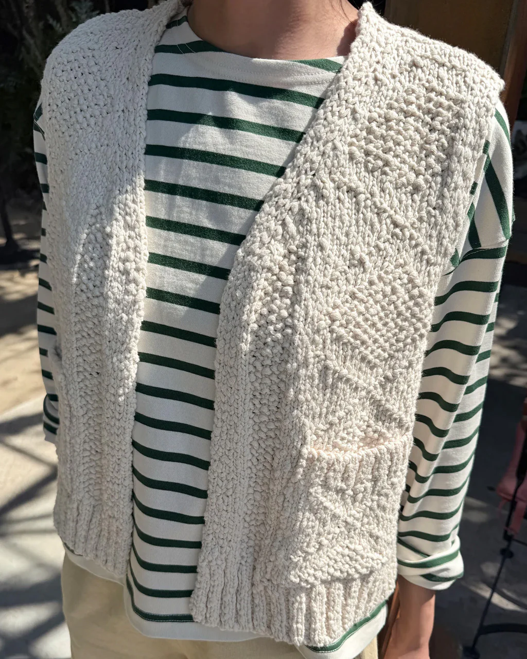 Papa Cotton Vest - Naturel