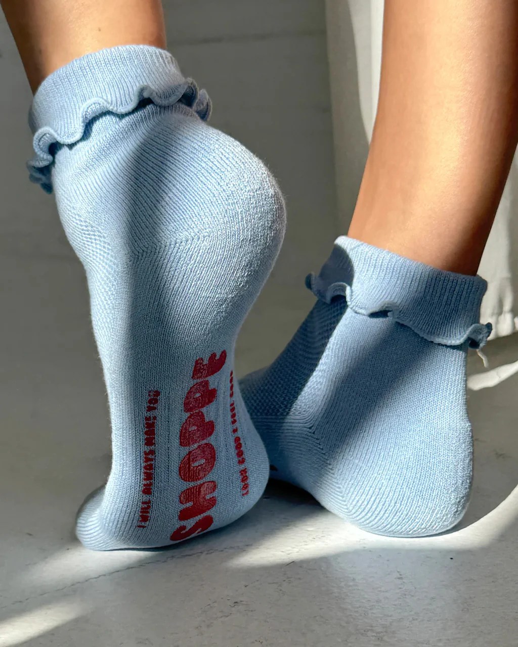 Ruffled Hugger Crew Socks - Periwinkle - Image 4