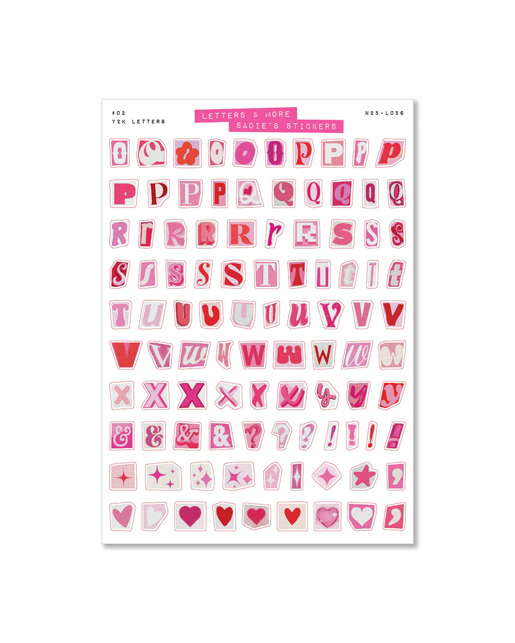 Y2K Letter Set - Letters & More Sticker Set - Image 3